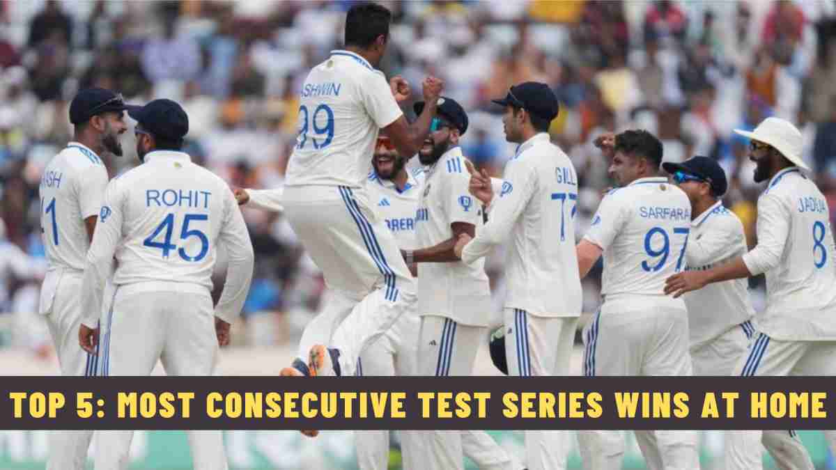 Top 5: Most Consecutive Test Series Wins at Home